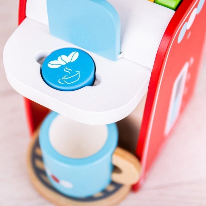 Bigjigs Toys Drevený kávovar červený – poškodený obal