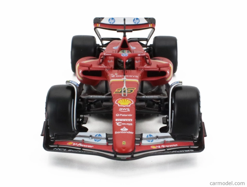 Bburago Ferrari F1 Sf-24 Team Scuderia Ferrari N 16 Winner Italy Monza Gp 2024 Charles Leclerc – Con Vetrina – With Showcase 1:18 červená biela čierna