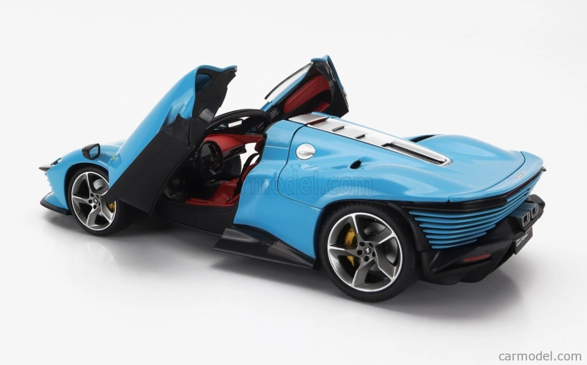 Bburago Ferrari Daytona Sp3 Closed Roof 2022 - Con Vetrina - With Showcase - Exclusive Carmodel 1:18 Střední Modrá