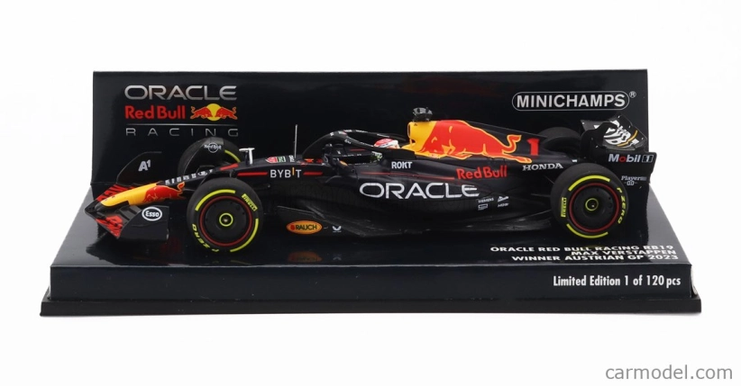 Minichamps Red bull F1 Rb19 Team Oracle Red Bull Racing N 1 Majster sveta Víťaz GP Rakúska 2023 Max Verstappen 1:43 Matt Blue