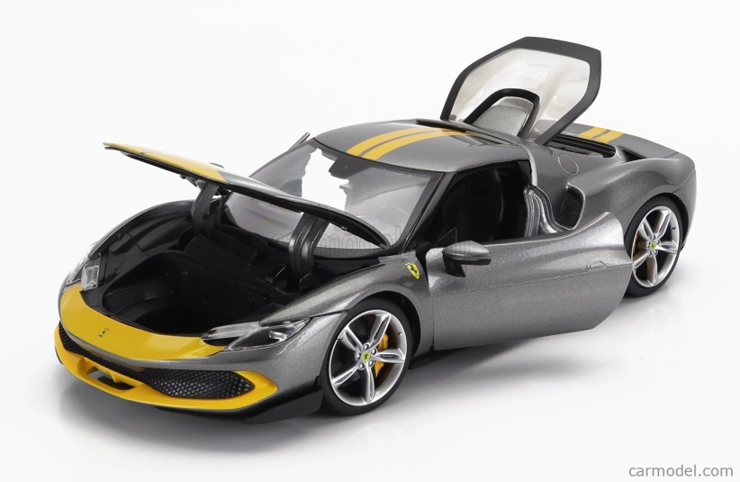 Bburago Ferrari 296 Gtb Assetto Fiorano 2022 1:18 sivo-žltá
