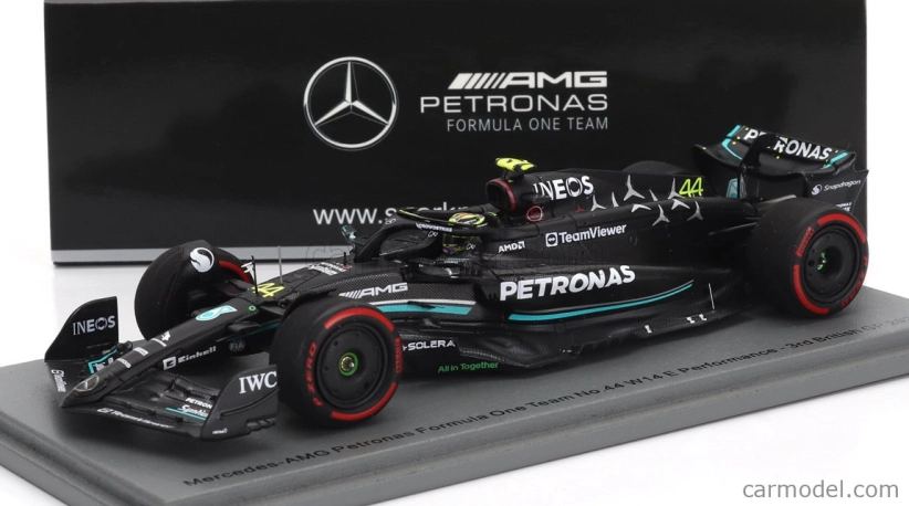 Spark-model Mercedes gp F1 W14 Team Mercedes-amg Petronas Formula One N 44 3rd British Gp 2023 Lewis Hamilton 1:43 Matt Black
