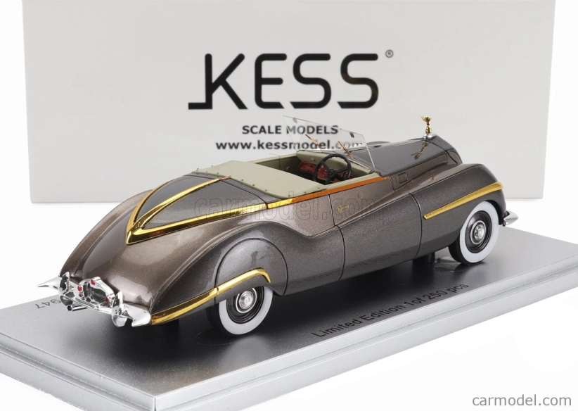 Kess-model Rolls royce Phantom Iii Labourdette Vutotal Cabriolet Open 1947 1:43 Grey Gold Met