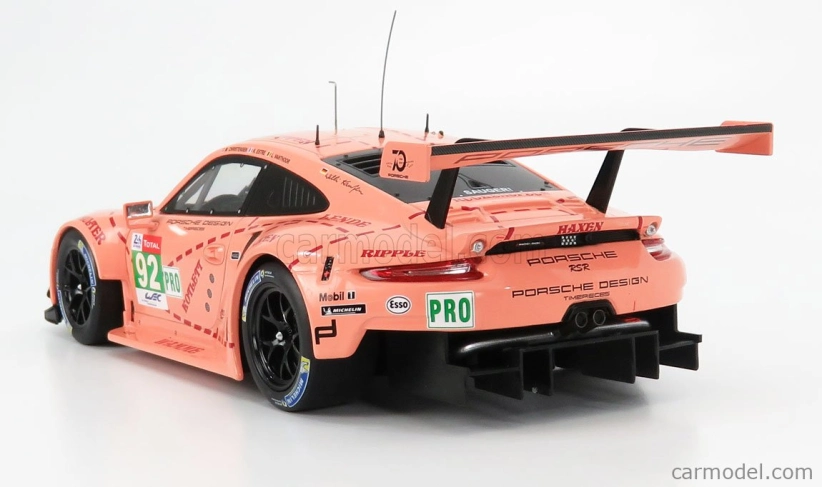 Ixo-models Porsche 911 991 Rsr Team Porsche Gt N 92 Winner Lmgte Pro Pink Pig Tribute 24h Le Mans 2018 M.christensen - K.estre - L.vanthoor 1:18 Pink