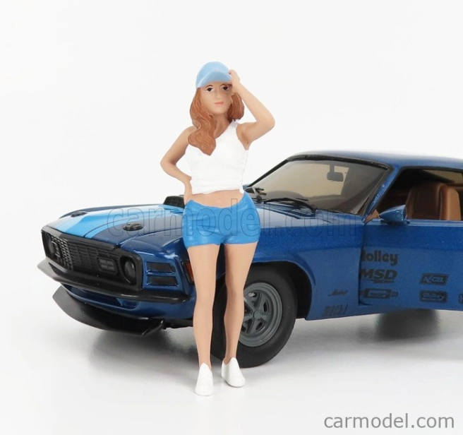 American diorama Figures Girl Car Meet 2 - Figure Iii 1:24 Bílá Modrá