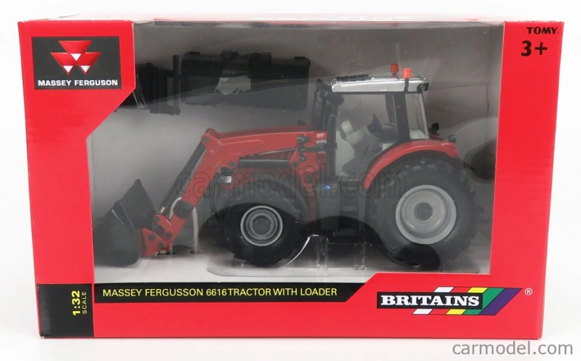Britains Massey ferguson 6616 Tractor With Front Loader - Scraper 2016 1:32 Červená Stříbrná