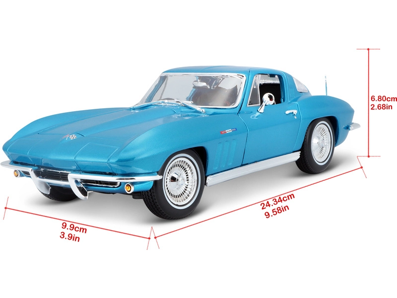 Maisto Chevrolet Corvette 1965 1:18 světle modrá metalíza