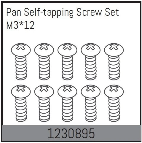 1230895 - M3*12 Pan self-tapping Screw Set (10)