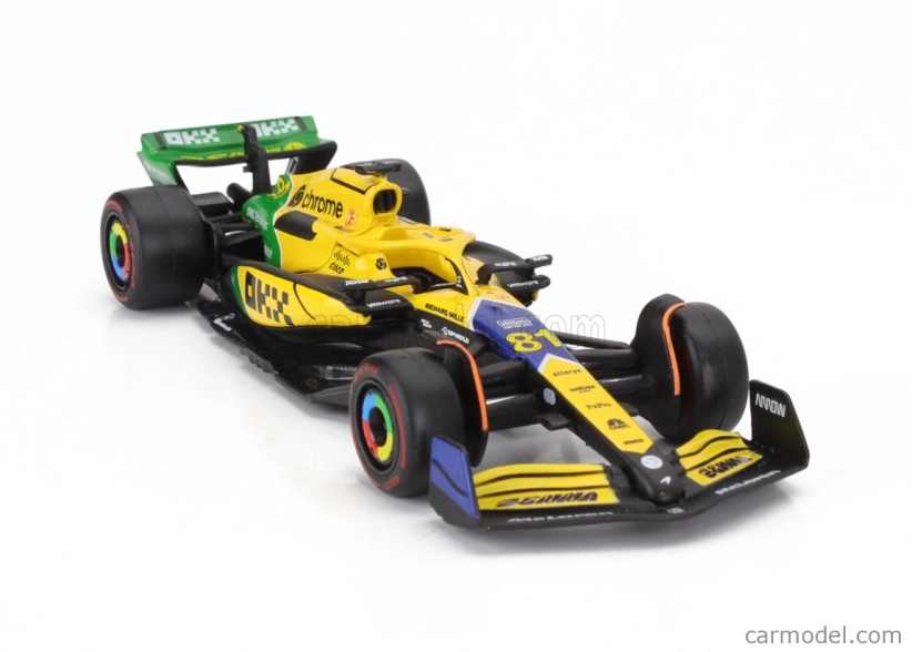 Bburago Mclaren F1  Mcl38 Team Mclaren N 81 2nd Monaco Gp (senna 30th Anniversary) 2024 Oscar Piastri 1:43 Žlutá Zelená Černá