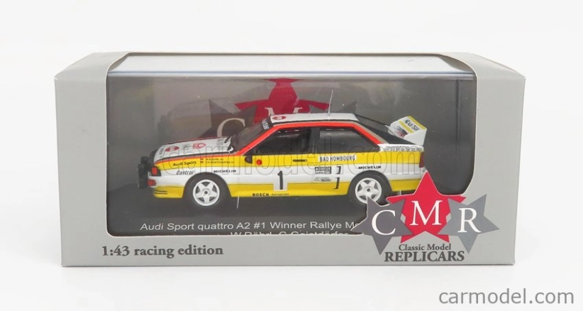 Cmr Audi Sport Quattro A2 Team Audi Sport (night Version) N 1 Winner Rally Montecarlo 1984 Walter Rohrl - Christian Geistdorfer 1:43 Bílá Žlutá