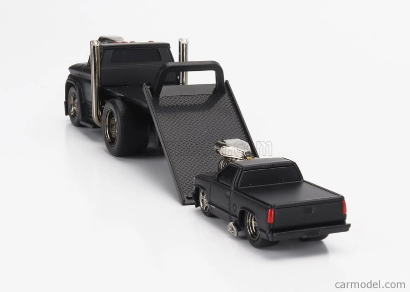 Maisto Chevrolet C-60 Flatbed Car Transporter 1966 With 454 Ss Pick-up Custom 1993 1:64 Black
