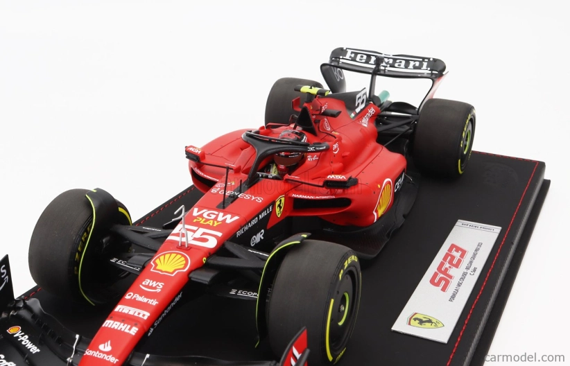 Bbr-models Ferrari F1 Sf-23 Team Scuderia Ferrari N 55 Belgium Spa Gp 2023 Carlos Sainz - Con Vetrina - With Showcase 1:18 Červená Černá