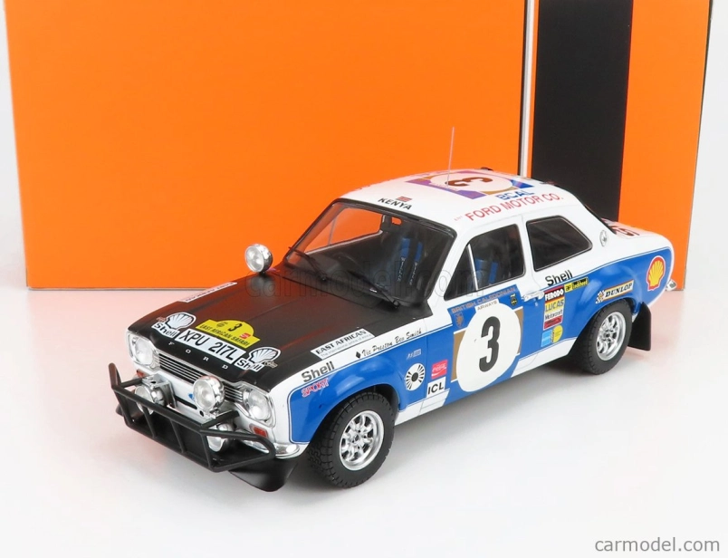 Ixo-models Ford england Escort Mki Rs 1600 (nočná verzia) N 3 Rally Safari 1973 V.preston - B.smith 1:18 Biela Modrá Čierna