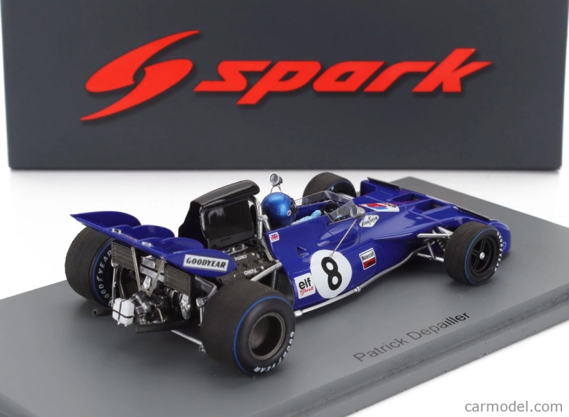 Spark-model Tyrrell F1 004 N 8 France Gp 1972 Patrick Depailler 1:43 Blue