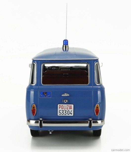 Mitica-diecast Fiat Fiat 850 Familiare Polizia 1970 – Interno Brown 1:18 Světle Modrá