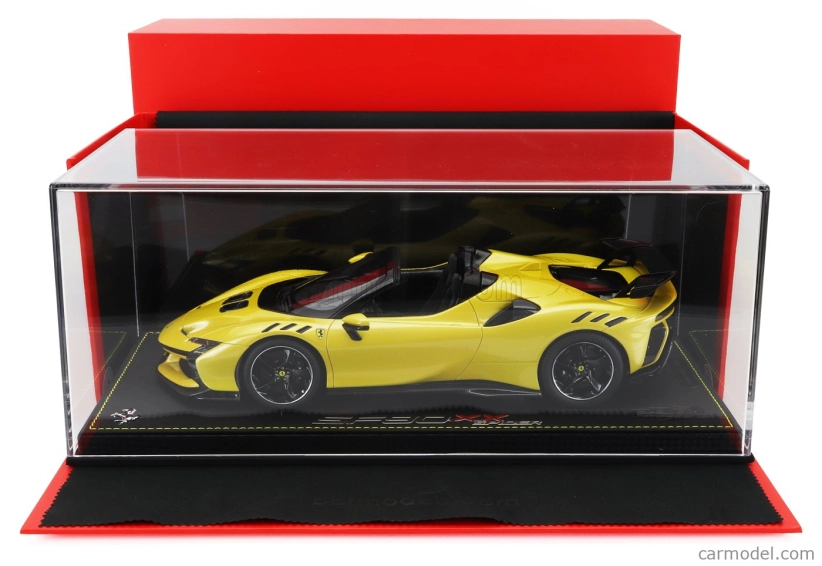 Bbr-models Ferrari Sf90 Xx Stradale Spider 2024 - Con Vetrina - With Showcase 1:18 Giallo Montecarlo - Žlutá S Černou