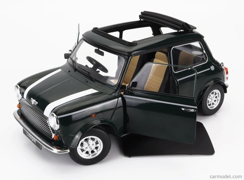 Mini Cooper Sunroof Rhd 1992 v mierke 1:12 tmavo zelená biela