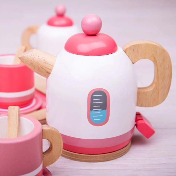Bigjigs Toys Dřevěná konvice růžová