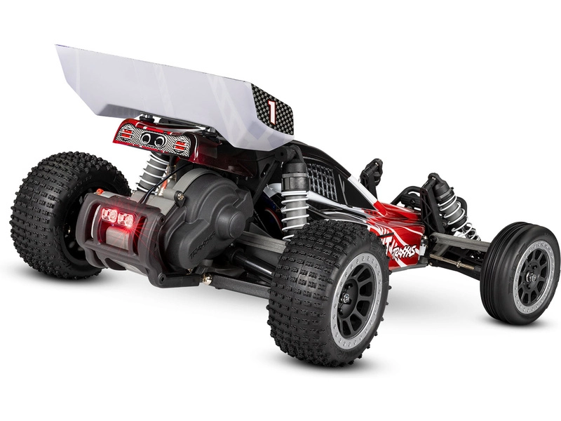 RC auto Traxxas Bandit 1:10 RTR s LED osvětlením, červeno-černá