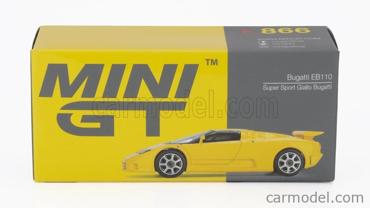 Mini-gt Bugatti Eb110 Super Sport Lhd 1995 1:64 žltá