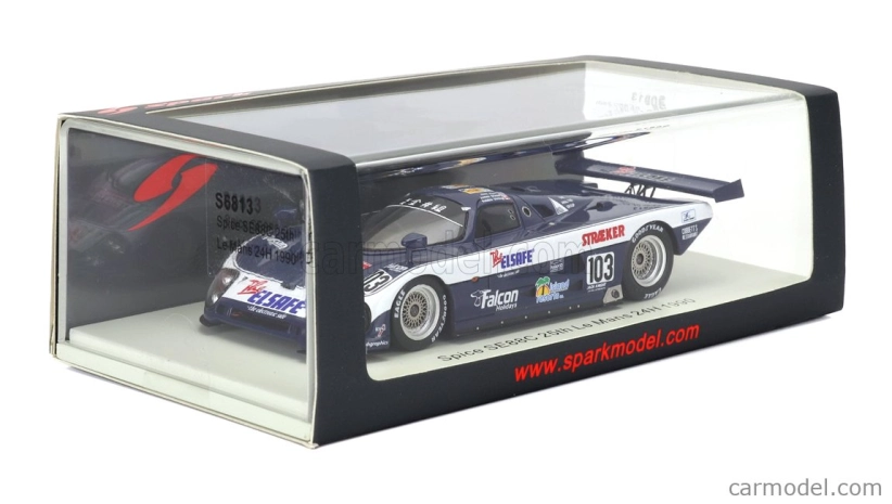Spark-model Spice Se88c 3.3l V8 Team Mako N 103 24h Le Mans 1990 Robbie Stirling - James Shead - Ross Hyett 1:43 Modrá biela