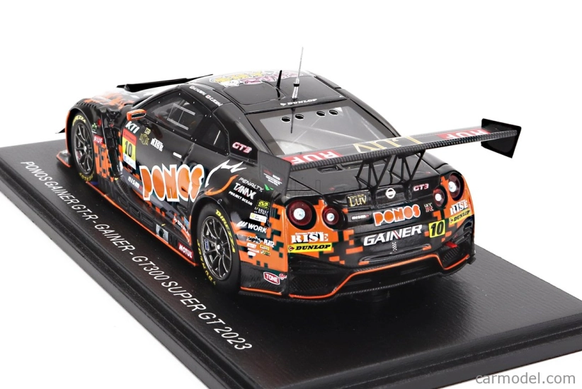 Spark-model Nissan Gt-r Nismo Team Ponos Gainer N 10 Gt300 Class Super Gt 2023 H.yasuda - R.okusa 1:43 Black Orange
