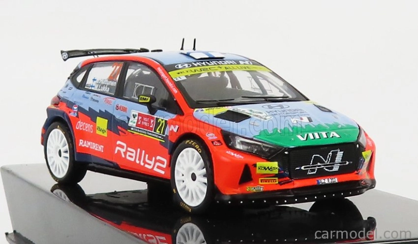 Ixo-models Hyundai I20 N Rally2 Team Hyundai Motorsport N 21 Winner Wrc2 Rally Ypres 2021 J.huttunen - M.lukka 1:43 Svetlo modrá červená zelená