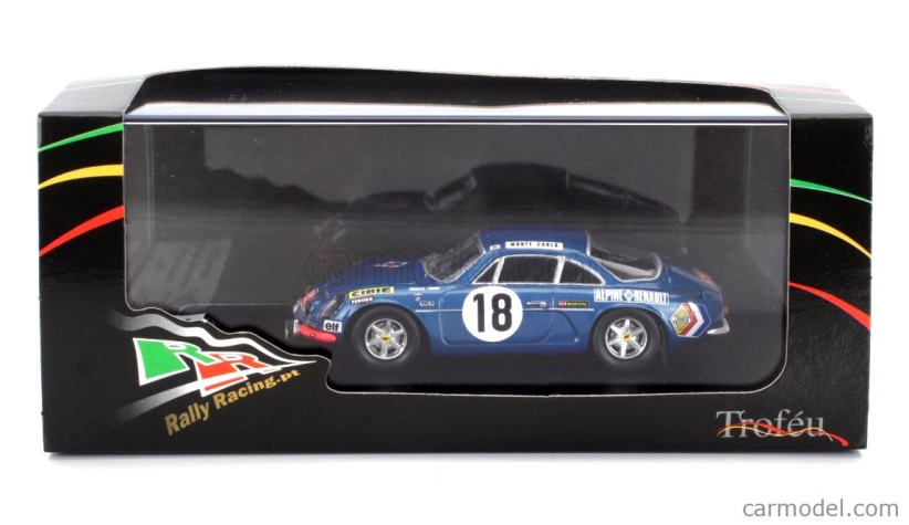 Trofeu Renault Alpine A110 1300 N 18 3rd Rally Montecarlo 1970 Jean Pierre Nicolas - Claude Roure 1:43 Blue