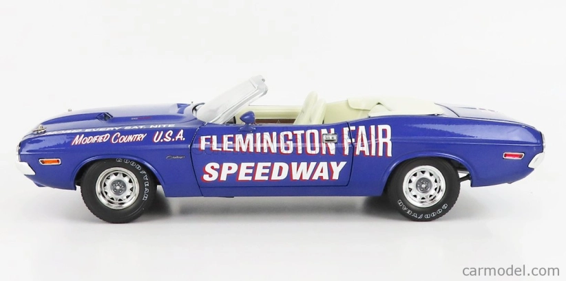 Greenlight Dodge Challenger Cabriolet Open Official Pace Car Flemington Fair Speedway 1971 1:18 Purple