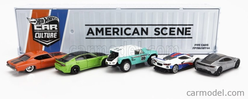 Mattel hot wheels Dodge Set Assortment 5 Cars Pieces Container - American Scene 1:64 Různé