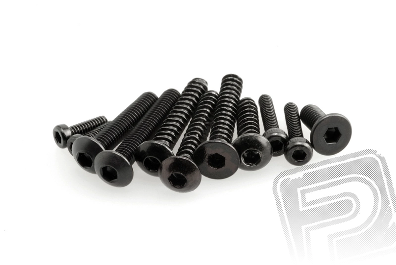 Samorezné imbusové skrutky M3x18 mm s hlavou šošovky (čierne, 10 ks)