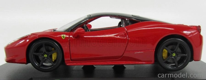 Edicola Ferrari 458 Italia 8c 2009 - Con Vetrina - With Showcase 1:24 Červená Černá