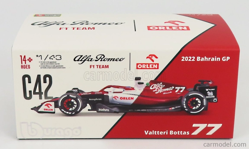 Bburago Alfa romeo F1 C42 Team Orlen Racing N 77 1:43, červená