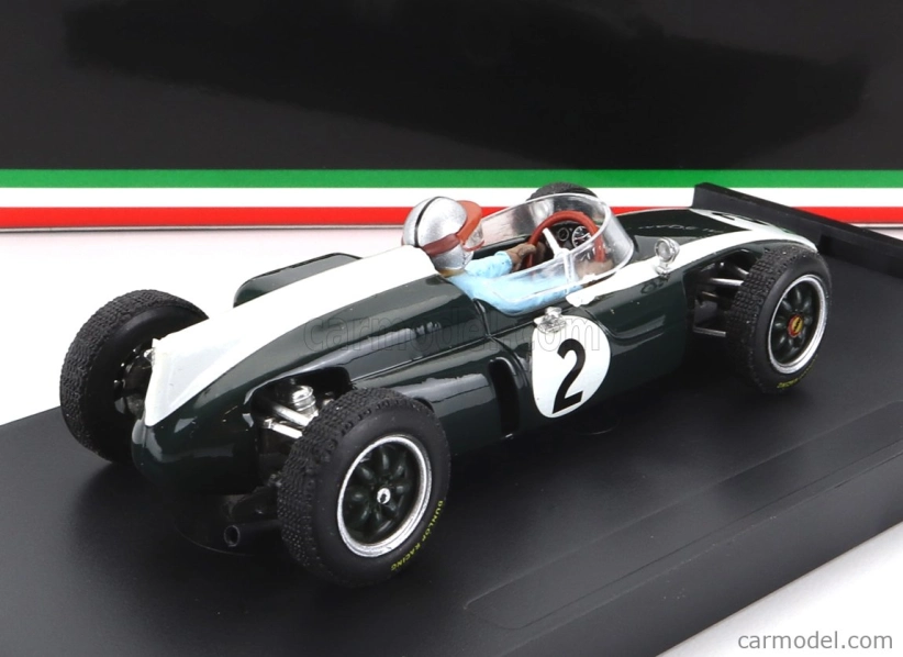 Brumm Cooper F1 T53 N 2 British Gp 1960 B.mclaren - With Driver Figure 1:43 Zelená Bílá