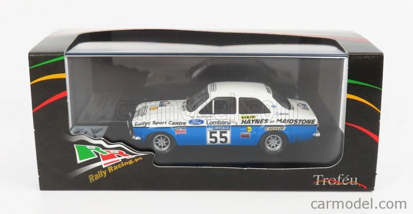 Trofeu Ford england Escort Mki N 55 Rally Rac 1974 J.taylor - J.chitty 1:43 Bílá Modrá