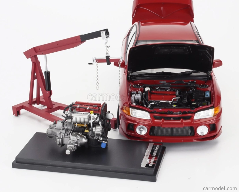 Motorhelix Mitsubishi Lancer Evo Iv s motorom a príslušenstvom 1999 1:18 červená