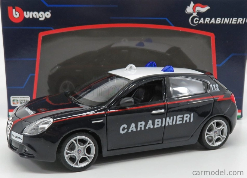 Bburago Alfa Romeo Giulietta Carabinieri 2010 1:24 modro-biela