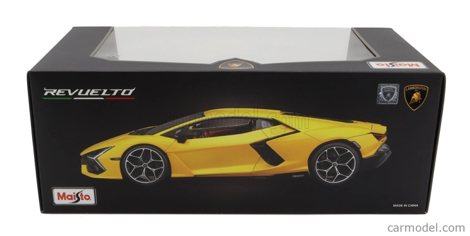 ROZBALENÉ – Maisto Lamborghini Revuelto Hybrid 2023 – Exclusive Carmodel 1:18 Giallo Inti – Žltá