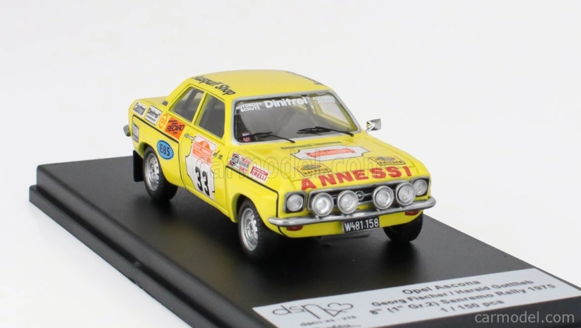 Trofeu Opel Ascona (night Version) N 33 Winner Gr.2 Rally Sanremo 1975 Georg Fischer - Harald Gottlieb 1:43 Žlutá