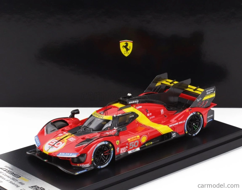 Bbr-models Ferrari 499p 3.0l Turbo V6 Team Ferrari Af Corse N 50 3. 1000 míľ Sebring 2023 Antonio Fuoco - Miguel Molina - Nicklas Nielsen 1:43 Červená Žltá Čierna