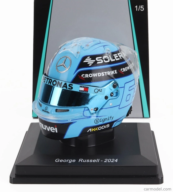 Spark-model Bell helmet Casco Helmet F1 George Russell Team Amg Petronas Motorsport Formula One N 63 Season 2024 1:5 Modrá Černá