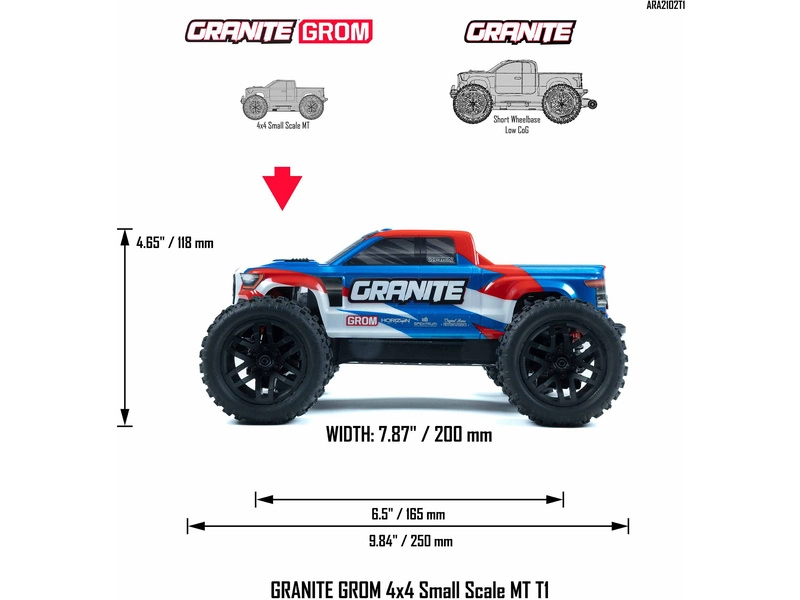 RC auto Arrma Granite Grom 1:18 4WD Smart RTR, zelené