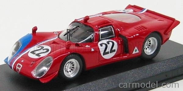 Najlepší model Alfa romeo 33.2 N 22 Parigi 1968 Pilette - Slotemaker 1:43 Red