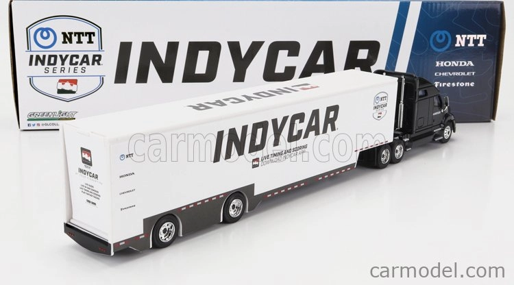 Greenlight Kenworth T2000 Truck Indy Car Series Car Transporter 2020 1:64 Černá Bílá