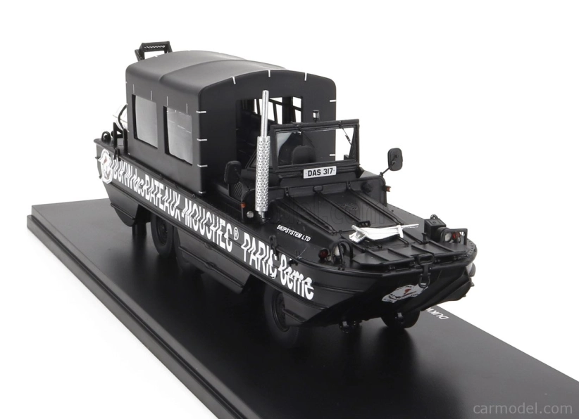 Perfex GMC Dukw Cckw 353 Truck Boat Bateaux Mouches Paris Anfibio Gommato 3-assi 1965 1:43 Black