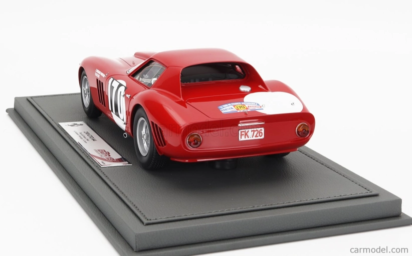 Bbr-models Ferrari 250 Gto Coupe N 170 Tour De France 1964 Annie Soisbault - Nicole Roure - Con Vetrina - With Showcase 1:18 Red