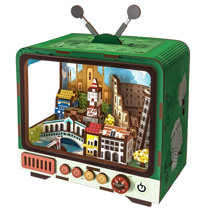2Kids Toys 3D dřevěná skládačka Retro TV Benátky
