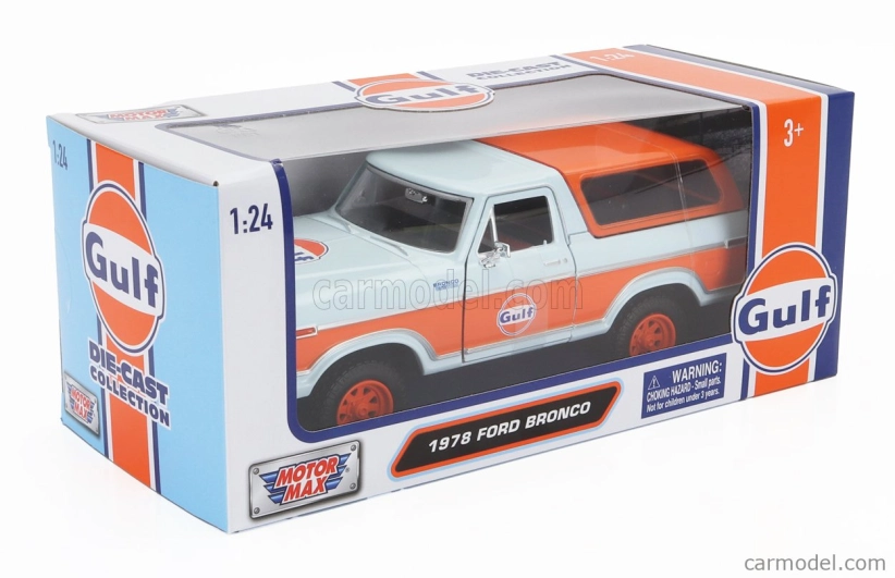 Motor-max Ford usa Bronco Gulf 1978 1:24 Světle Modrá Oranžová