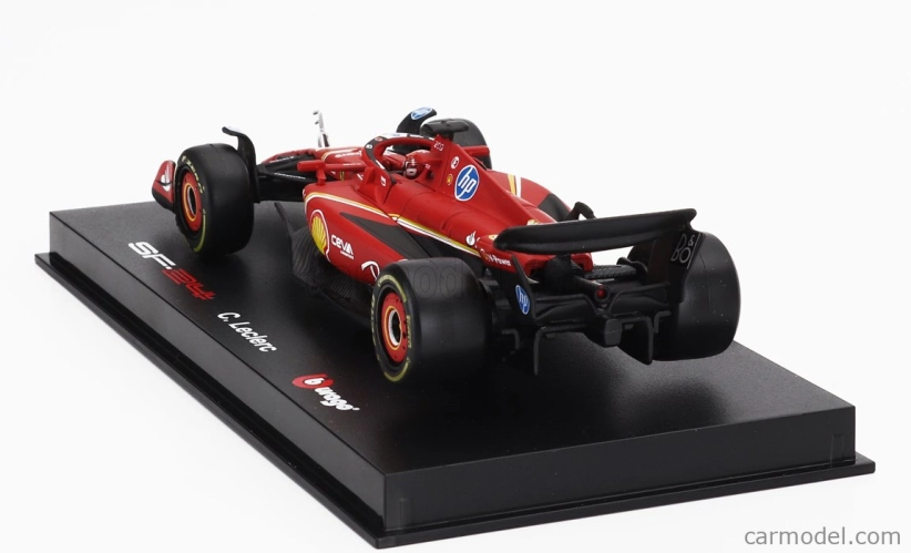 Bburago Ferrari F1 Sf-24 Team Scuderia Ferrari N 16 4th Emilia Romagna Imola Gp 2024 Charles Leclerc – With Pilot And Showcase 1:43 červená čierna
