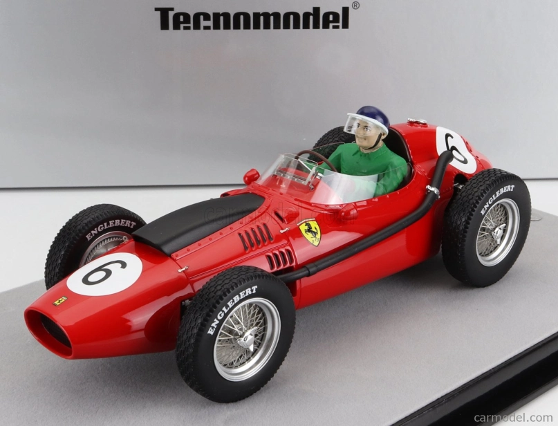 Tecnomodel Ferrari F1 Dino 246 N 6 Marocco Gp Mike Hawthorn (s figúrkou pilota) Majster sveta 1958 1:18 Červená